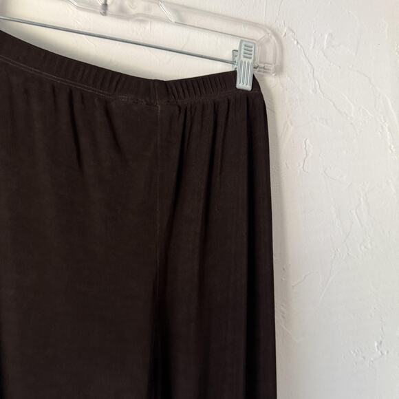 Chicos Travelers Pants 2 (M) Short Brown Pull On Wide Leg Comfortable Stretch - Picture 8 of 9